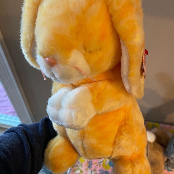 TY Large Vintage NWT Bunnies Praying Grace HTF Hopper and Ears Brown Bunny - Picture 10 of 15